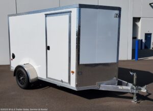 6x12 Enclosed Aluminum Cargo Trailer - White