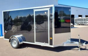 6x10 Aluminum Enclosed Cargo Trailer 6" Interior - Black