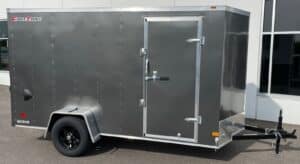 6x12 Enclosed Cargo Trailer - 6' 6" Interior - Deluxe Package - Charcoal