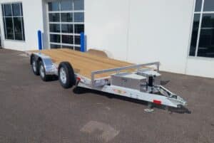 front view of speedloader 7k aluminum electric tilt trailer