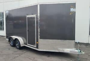 7x14 Aluminum Enclosed Cargo Trailer - 7'9" Interior - Charcoal