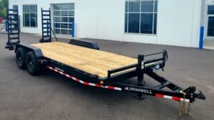 front view of Equipment Trailer W/Fold Up Ramps