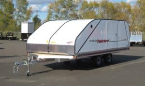 front view of Protektor 3 Place Snowmobile Trailer