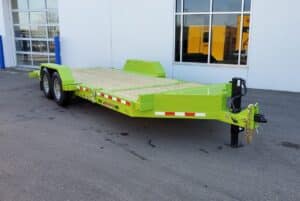 15.4K Tilt Bed Equipment Trailer - Safety Lime Green