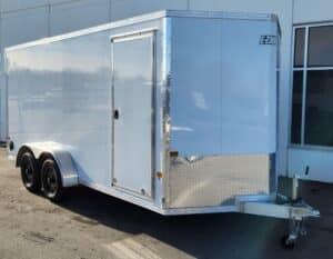 Aluminum Enclosed Cargo Trailer - 6' 7'' Interior - White