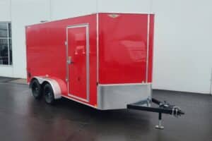 7x14 TA Enclosed Cargo Trailer 7K - Red