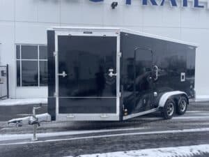 Aluminum Enclosed Snowmobile Trailer - Black