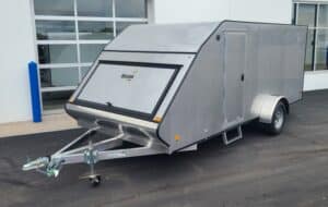 7X16 Crossover Low Pro 2 Place Snowmobile Trailer - Silver