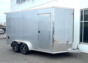 7.4x14 Aluminum Enclosed Cargo Trailer - 7' Interior - Silver